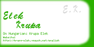 elek krupa business card